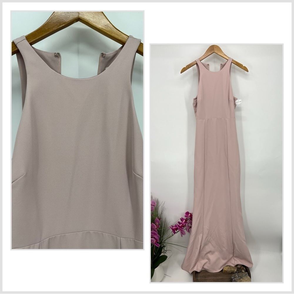 Elegant Pink Sleeveless Maxi Dress